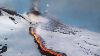 Etna volcano eruption and lava flow 11 February 2025 Etna volcano eruption and lava flow 11 February 2025