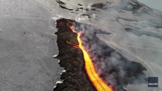 Eruption Creates Stunning Landscape of Fire and Ice Eruption Creates Stunning Landscape of Fire and Ice